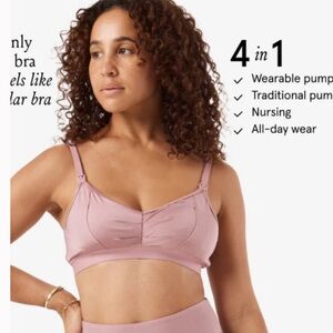 Nursing & Pumping Bra — Soft Pink Wireless Comfort